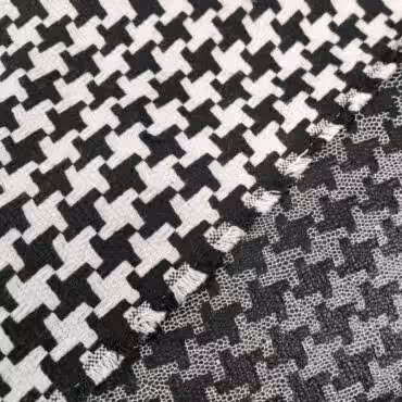 czarno-biały materiał w pepitkę bawełna z poliestrem