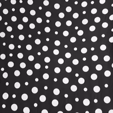 czarna wiskoza w groszki białe włoskie materiały do szycia odzieży